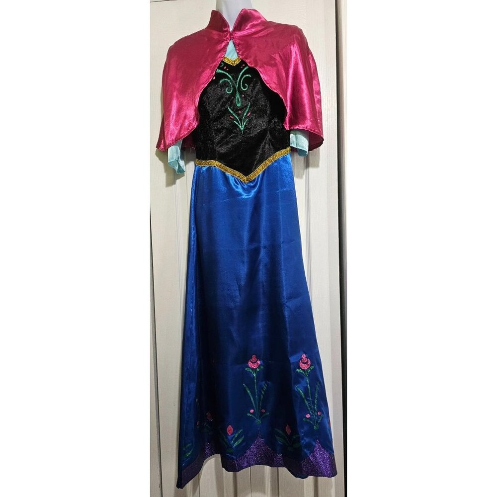 Disney Frozen Traveling Anna Costume Disguise Halloween Women Teen Party L/XL
